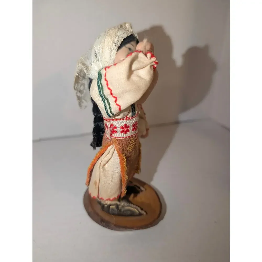 Vintage 1960 Traditional Russian Doll Handmade USSR Outfit Folk Art Rare